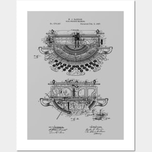 Patent Art - Vintage Typewriter Design Posters and Art